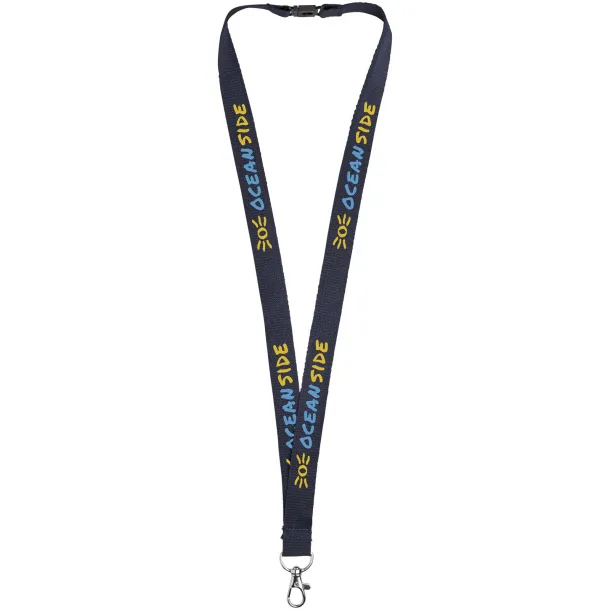 Dylan cotton lanyard with safety clip Navy
