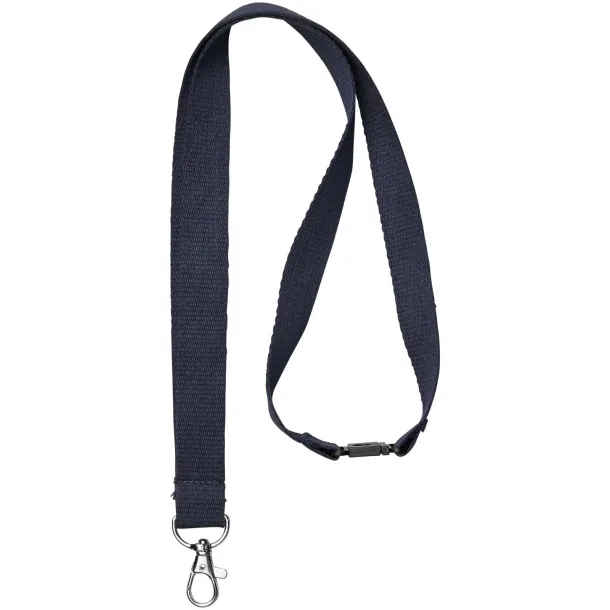 Dylan cotton lanyard with safety clip Navy