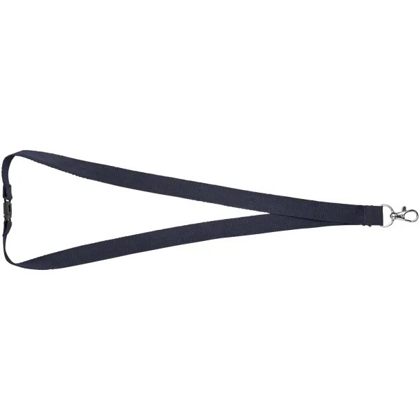 Dylan cotton lanyard with safety clip Navy