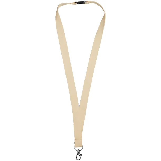 Dylan cotton lanyard with safety clip Natural