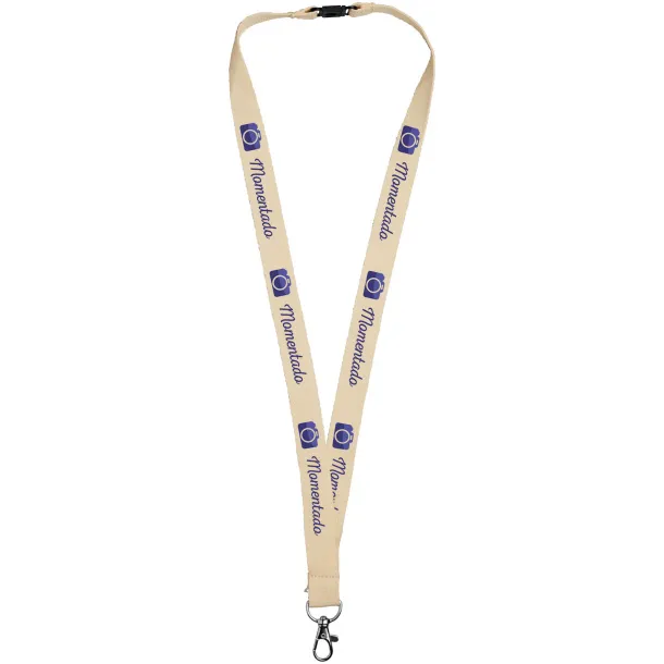 Dylan cotton lanyard with safety clip Natural
