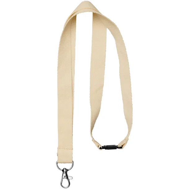 Dylan cotton lanyard with safety clip Natural