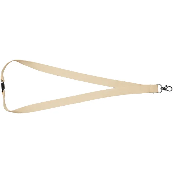 Dylan cotton lanyard with safety clip Natural
