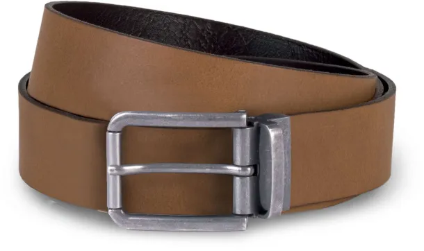  RAW EDGE LEATHER BELT - 35MM - K-UP Cognac