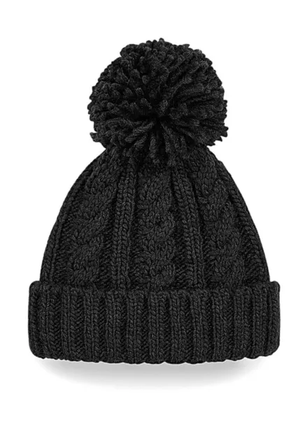  Cable Knit Melange Beanie - Beechfield Black