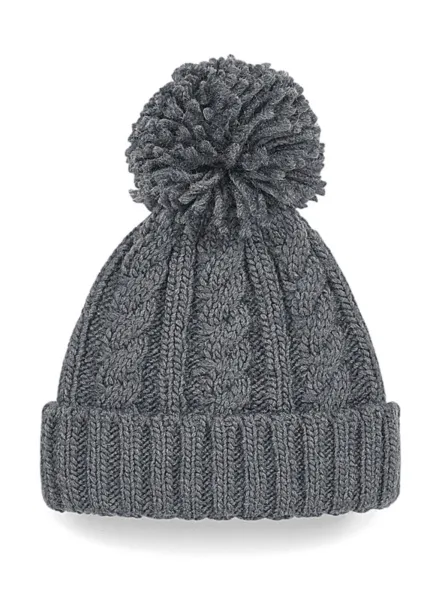  Cable Knit Melange Beanie - Beechfield Light Grey