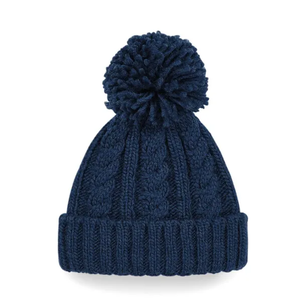  Cable Knit Melange Beanie - Beechfield Navy