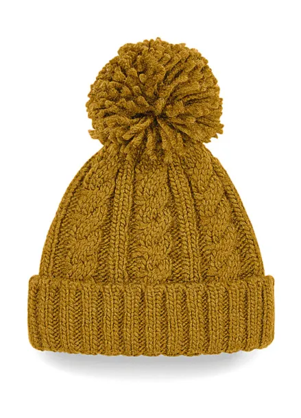  Cable Knit Melange Beanie - Beechfield Mustard