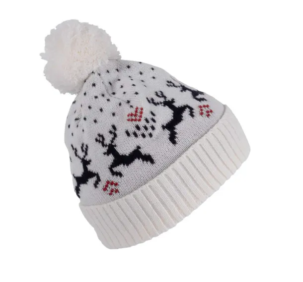  WINTER BEANIE WITH REINDEER DESIGN - K-UP Natural Night Navy