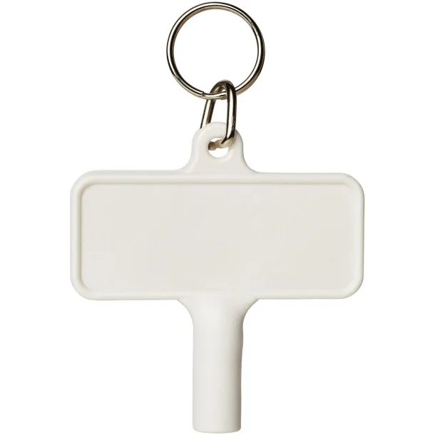 Largo plastic radiator key with keychain White