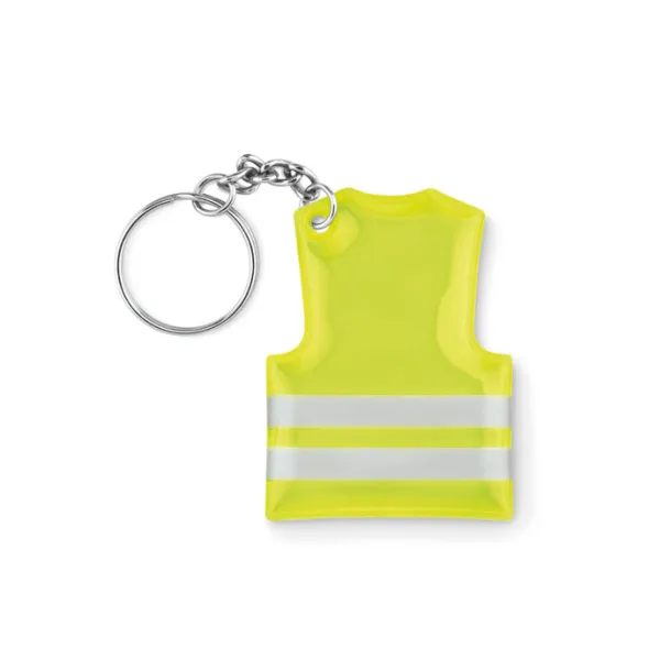 VISIBLE RING Keyring with reflecting vest Neon yellow