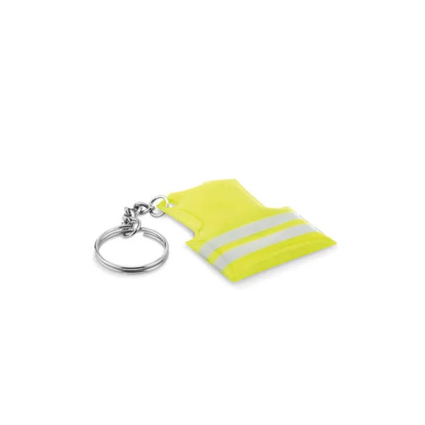 VISIBLE RING Keyring with reflecting vest Neon yellow