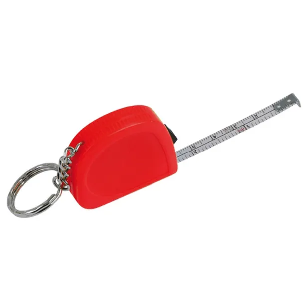 JUST key ring with tape measure 2 m Red