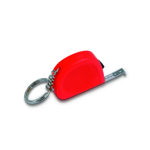 JUST key ring with tape measure 2 m Red