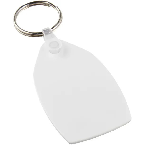 Tait rectangular-shaped recycled keychain - PF Manufactured White