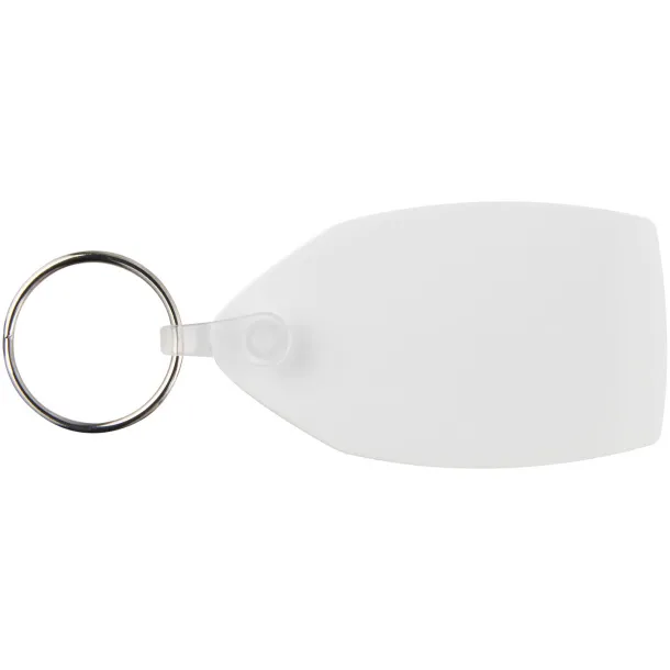 Tait rectangular-shaped recycled keychain - PF Manufactured White