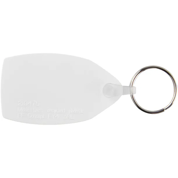 Tait rectangular-shaped recycled keychain - PF Manufactured White