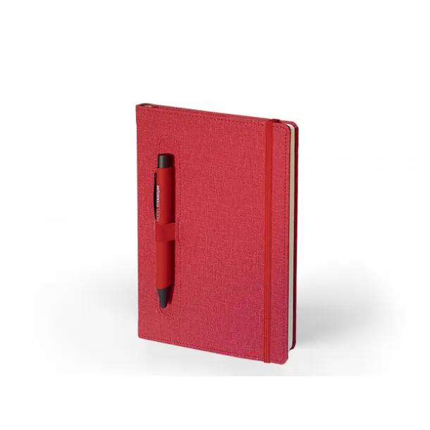 HOLDER A5 notebook with elastic band and pen loop Red