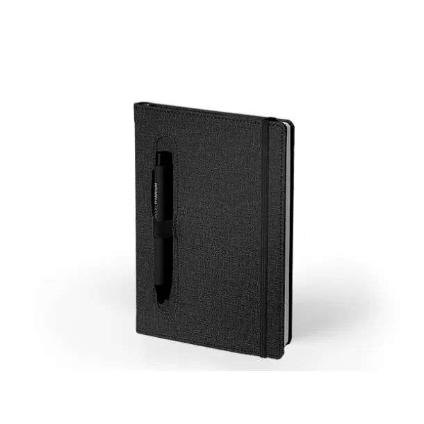 HOLDER A5 notebook with elastic band and pen loop Black