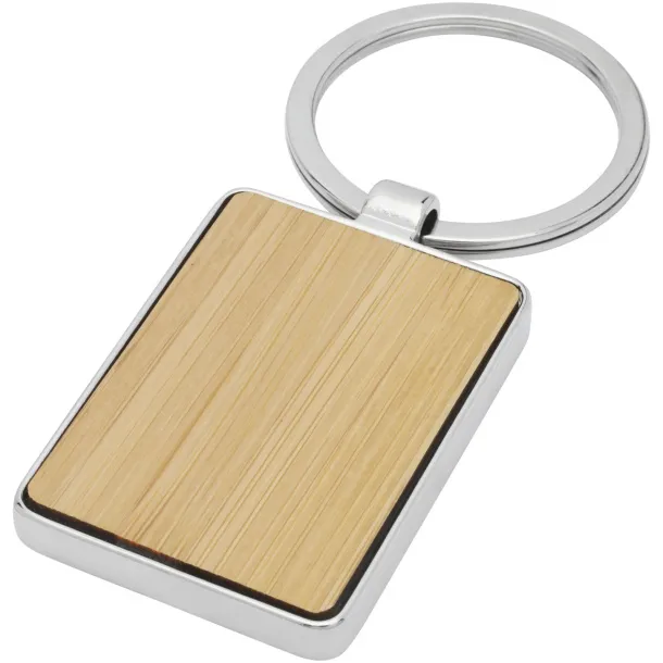 Neta bamboo rectangular keychain Natural