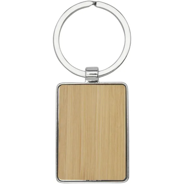 Neta bamboo rectangular keychain Natural