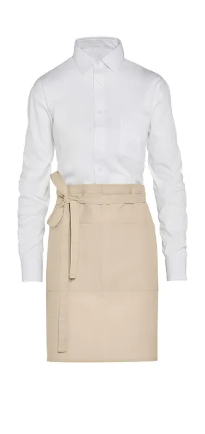  BRUSSELS Short Recycled Bistro Apron with Pocket - SG Accessories - BISTRO Natural