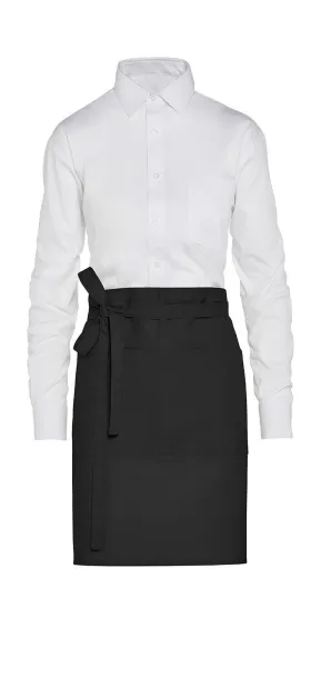  BRUSSELS Short Recycled Bistro Apron with Pocket - SG Accessories - BISTRO Black