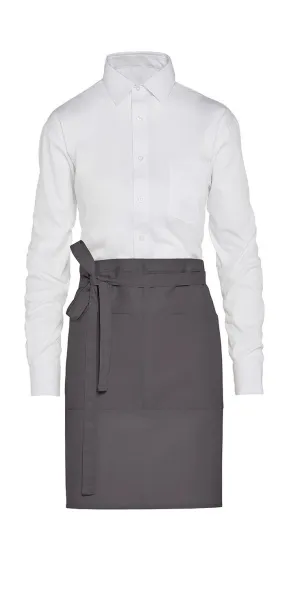  BRUSSELS Short Recycled Bistro Apron with Pocket - SG Accessories - BISTRO (Ex JASSZ Bistro) Siva