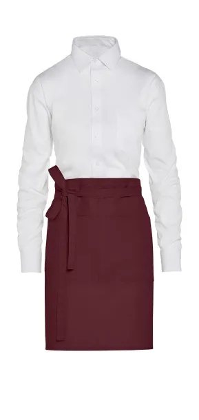  BRUSSELS Short Recycled Bistro Apron with Pocket - SG Accessories - BISTRO (Ex JASSZ Bistro) Burgundy