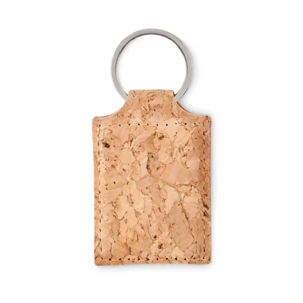 CONCON Rectangular cork key ring Beige