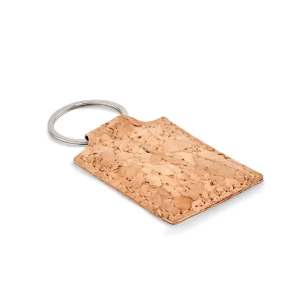 CONCON Rectangular cork key ring Beige