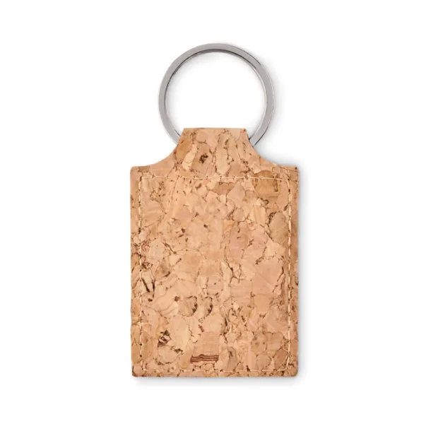 CONCON Rectangular cork key ring Beige