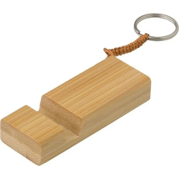  Bamboo keyring, phone stand brown