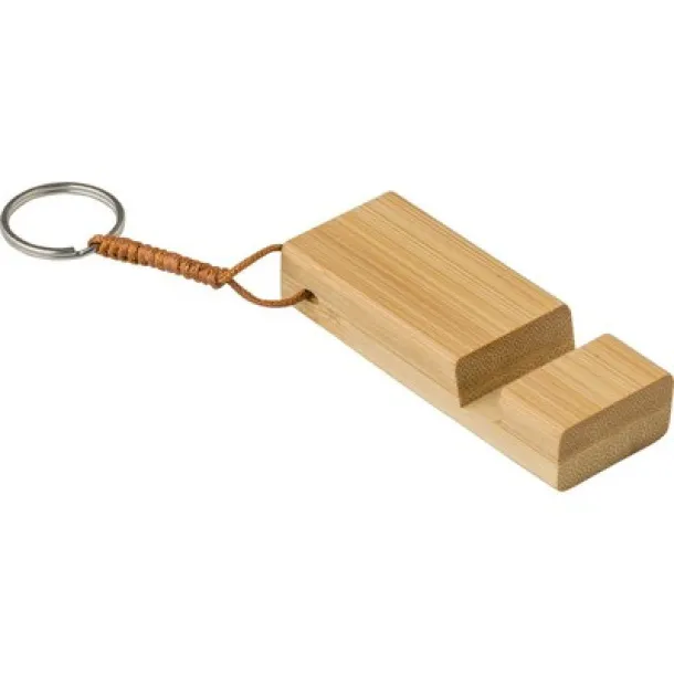  Bamboo keyring, phone stand brown