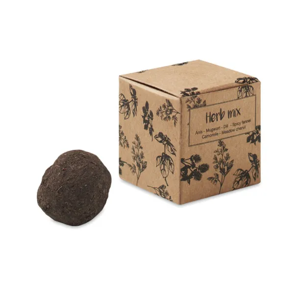 BOMBI III Herb seed bomb in carton box Beige