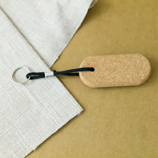 PLIVAT cork keychain Beige