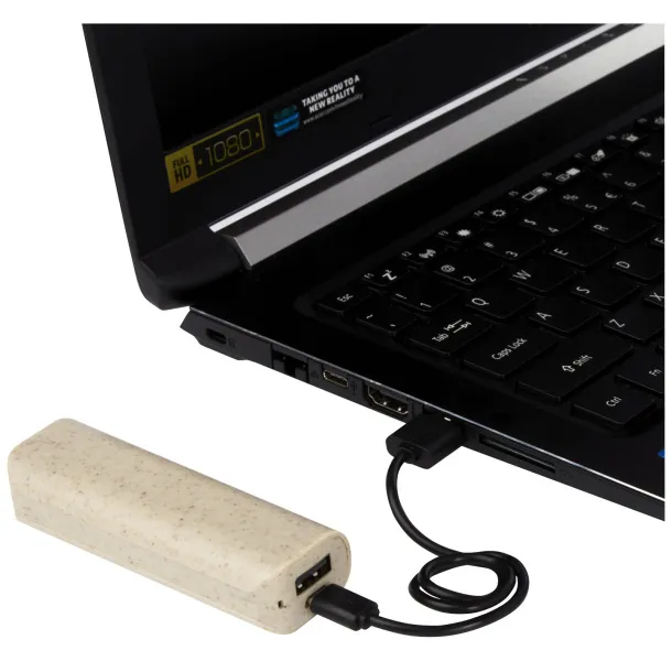 Yoko 1200mAh wheat straw power bank - Bullet Beige