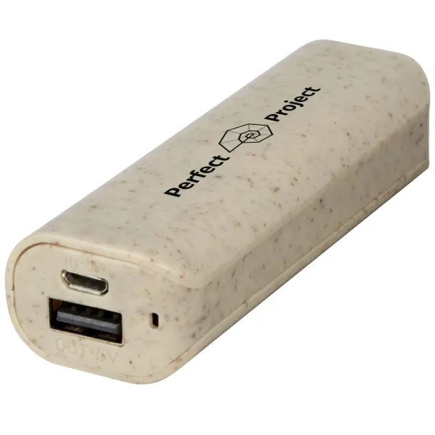 Yoko 1200mAh wheat straw power bank - Bullet Beige