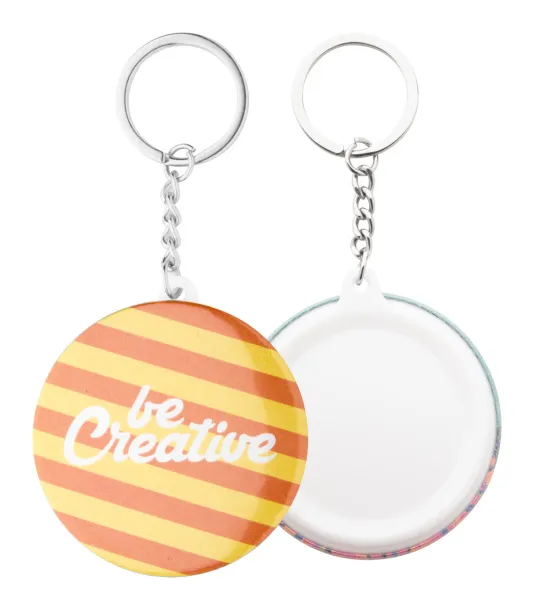 KeyBadge Mini pin button keyring White