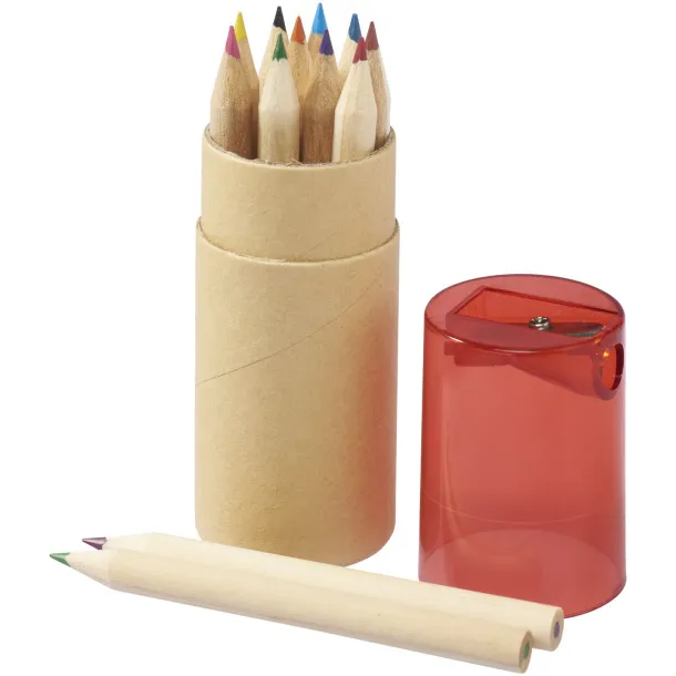 Hef 12-piece coloured pencil set with sharpener Red