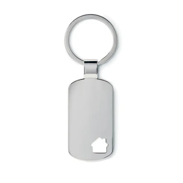 HOUSE KEY Keyring with house detail Matt Silver