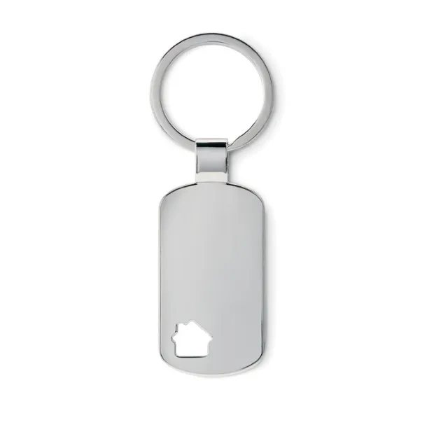 HOUSE KEY Keyring with house detail Matt Silver