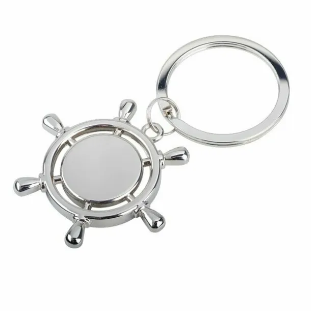 STEERING WHEEL metal key ring Silver