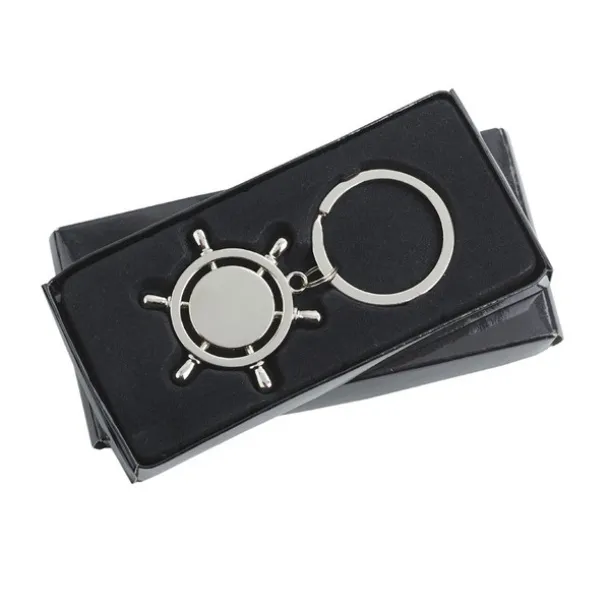 STEERING WHEEL metal key ring Silver