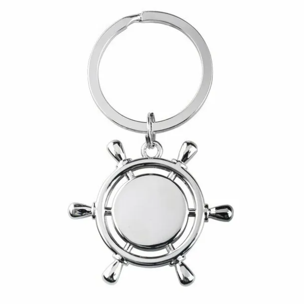 STEERING WHEEL metal key ring Silver