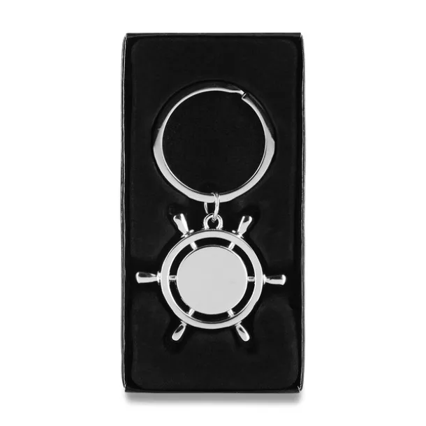 STEERING WHEEL metal key ring Silver