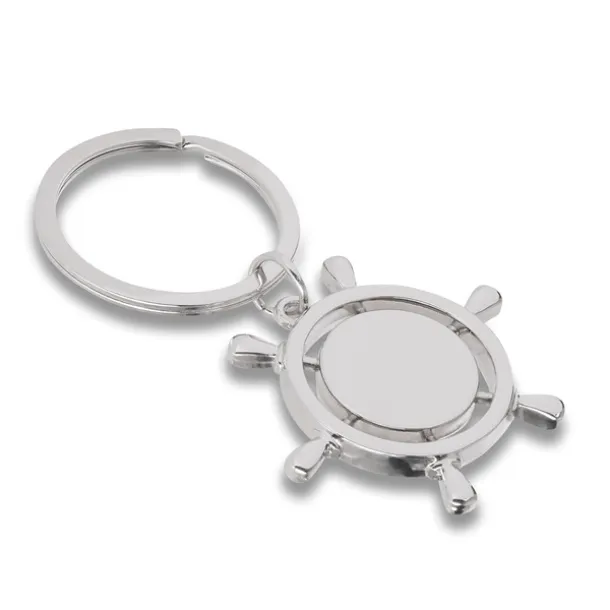 STEERING WHEEL metal key ring Silver