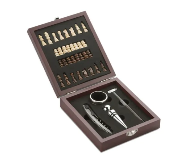 TREBB Wine set with chess Brown