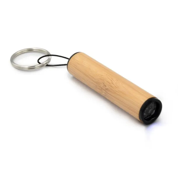  Privjesak za ključeve od bambusa, 1 LED svjetlo wood