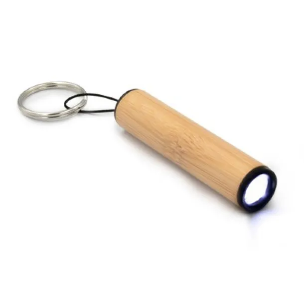  Privjesak za ključeve od bambusa, 1 LED svjetlo wood
